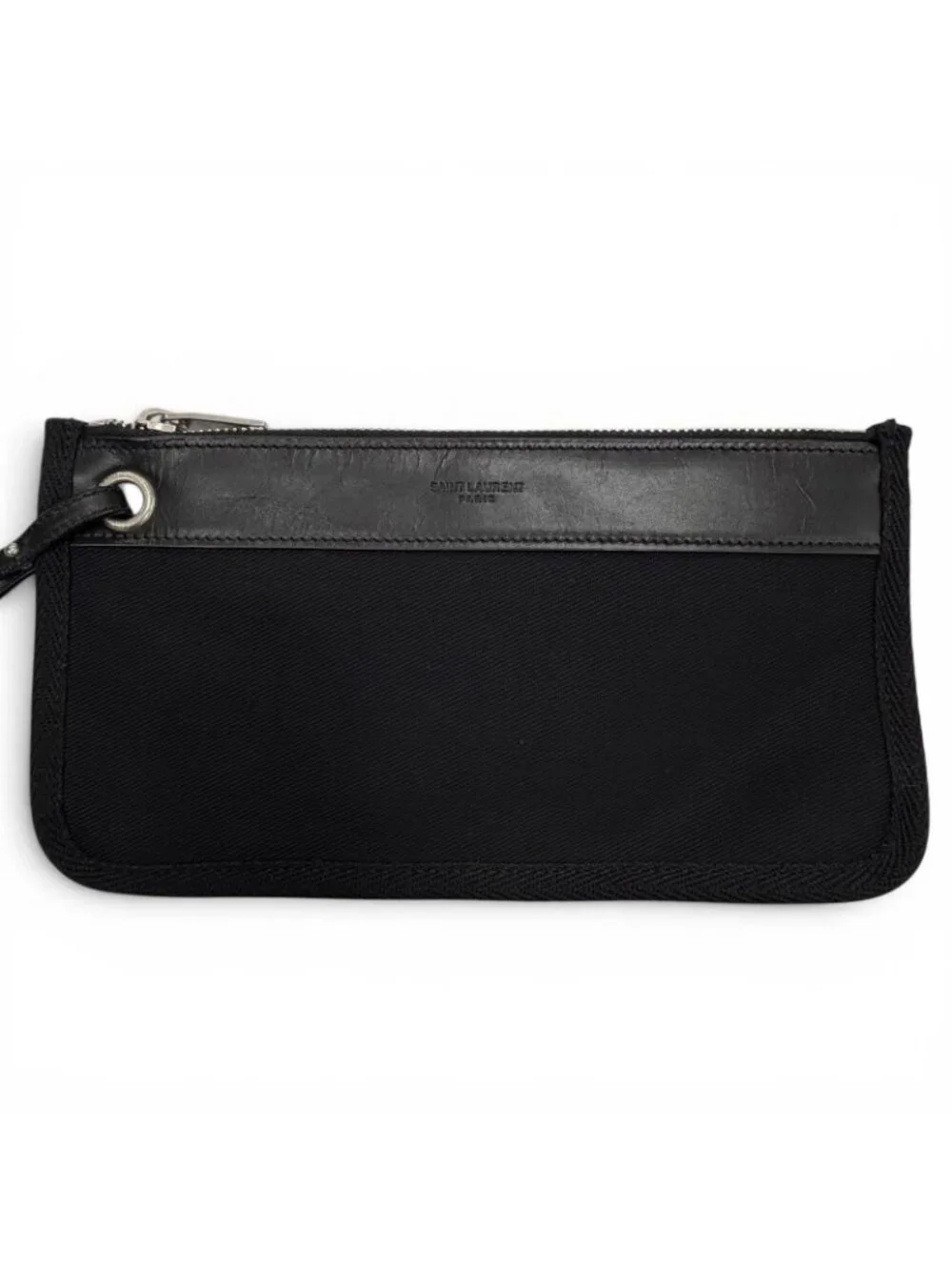 Saint Laurent Paris Canvas Leather Rive Gauche Sling Bag Included